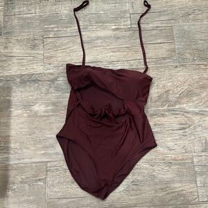 Aerie XL Maroon One-Piece Swimsuit